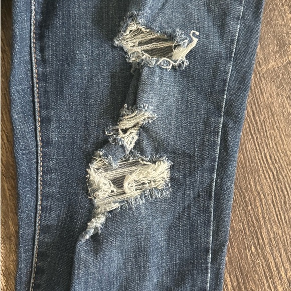 Levi's 721 High Rise Skinny Jeans Womens 29 X 30 Medium Blue Denim Distressed 8 - Picture 3 of 8
